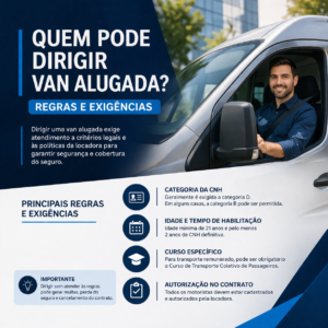 Quem pode dirigir van alugada Regras e exigências